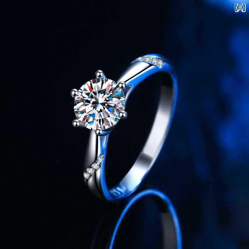 指輪 男女兼用 モアサナイト シルバー925 リング ペア リング カップル 結婚 指輪 幾何学形 ラッキーア..