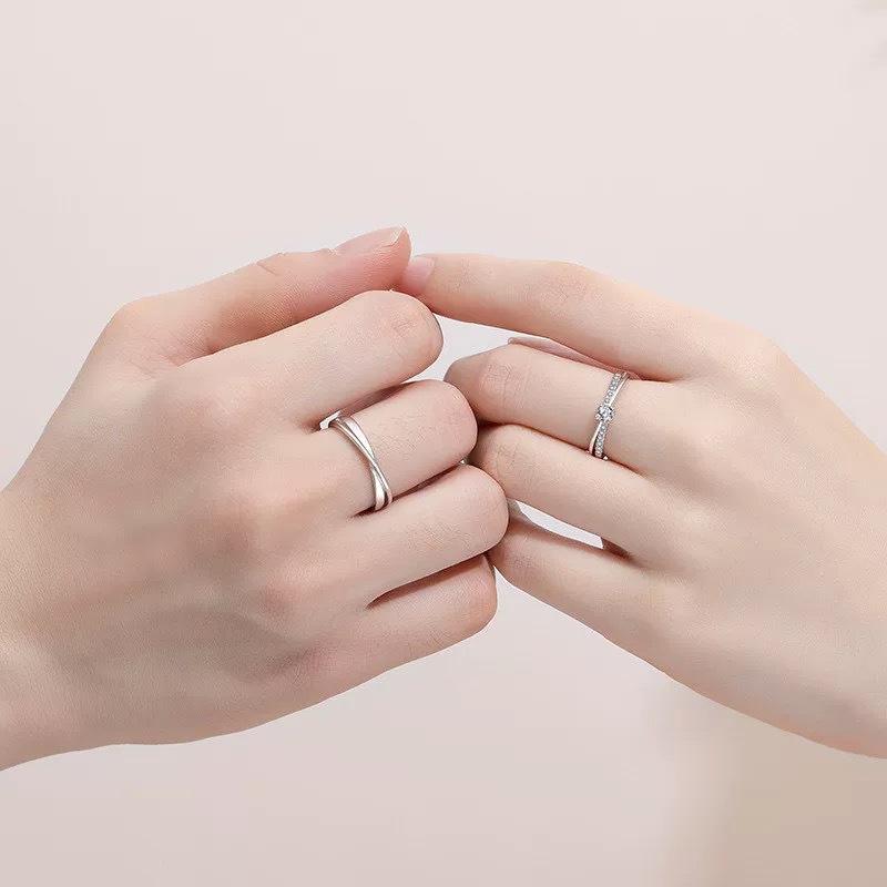 指輪 ペアリング レディース メンズ s925 シルバー クロス リング カップル オープンリング 電気メッキ..