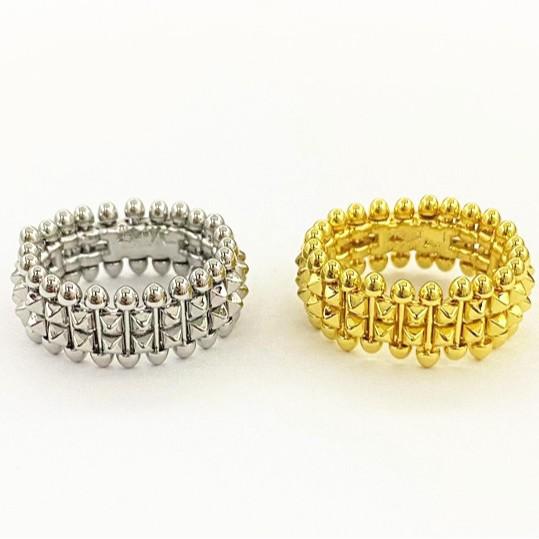 指輪 レディース メンズ カップル K家風 スタッズ 可動式 CNC 精密厚メッキ ファッション シルバー 銀..