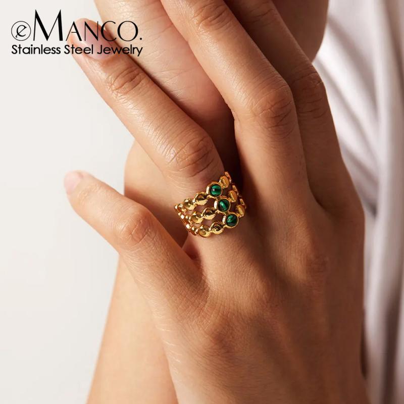 指輪 レディース 18K金 グリーン ターコイズ ステンレス リング 個性的 おしゃれ アクセサリー ジュエリー 冷淡 小さめ 華奢 大人 上品 高級感 電気メッキ加工 プレゼント ギフト