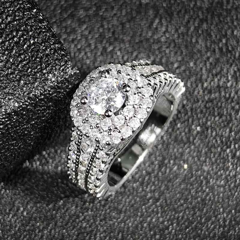 指輪 レディース プリンセス ジルコニア 欧美 結婚式 パーティー ジュエリー アクセサリー 電気メッキ加工 白色 5号 6号 7号 8号 9号 10号