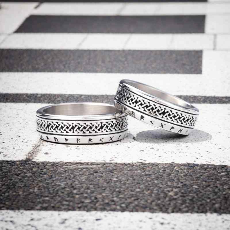 指輪 メンズ レディース 男女兼用 カップル チタン鋼 幾何学模様 古代シンボル ヒップホップスタイル ファッション 百搭 重ね付け 電気メッキ加工