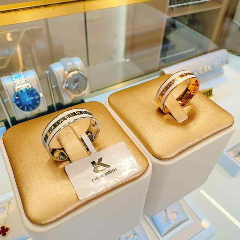 指輪 ペアリング ダブルカラーリング チタン製 ファッションリング 男女兼用 銀色 玫瑰金色 5号 6号 7..