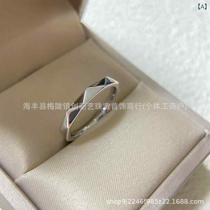 指輪 レディース ファッション リング カップル シンプル 光沢 菱形 多面カット 通勤 ゴールドカラー シルバーカラー