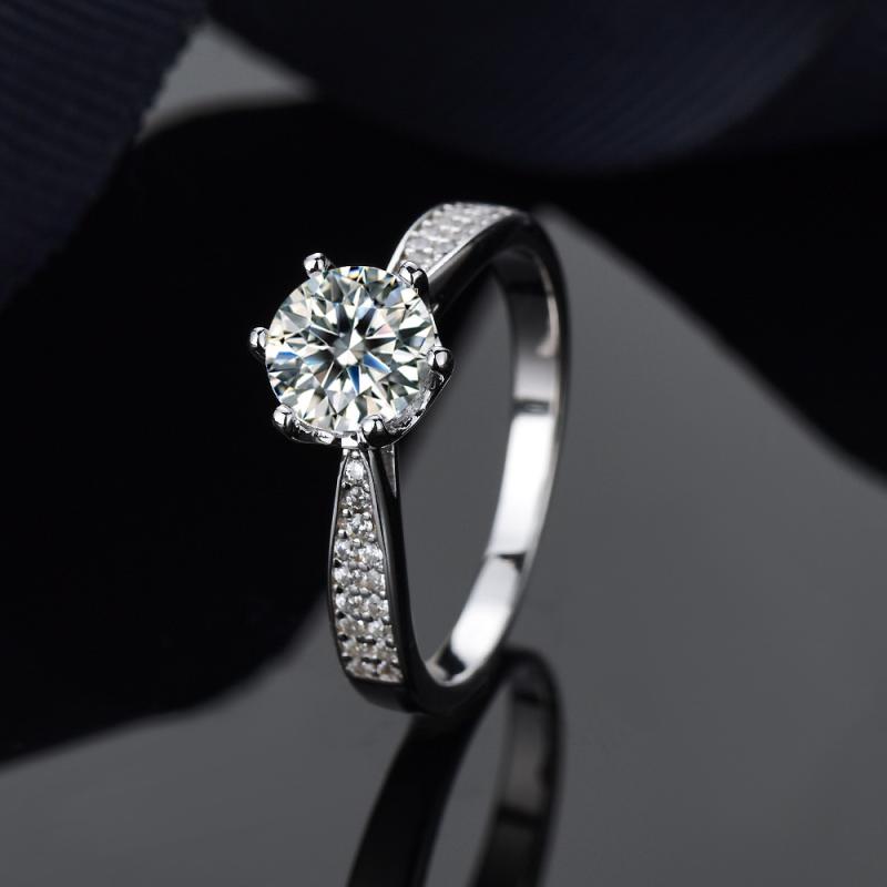 指輪 レディース S925 シルバー モアサナイト リング 1カラット ペアリング 結婚 ジルコニア オープン..