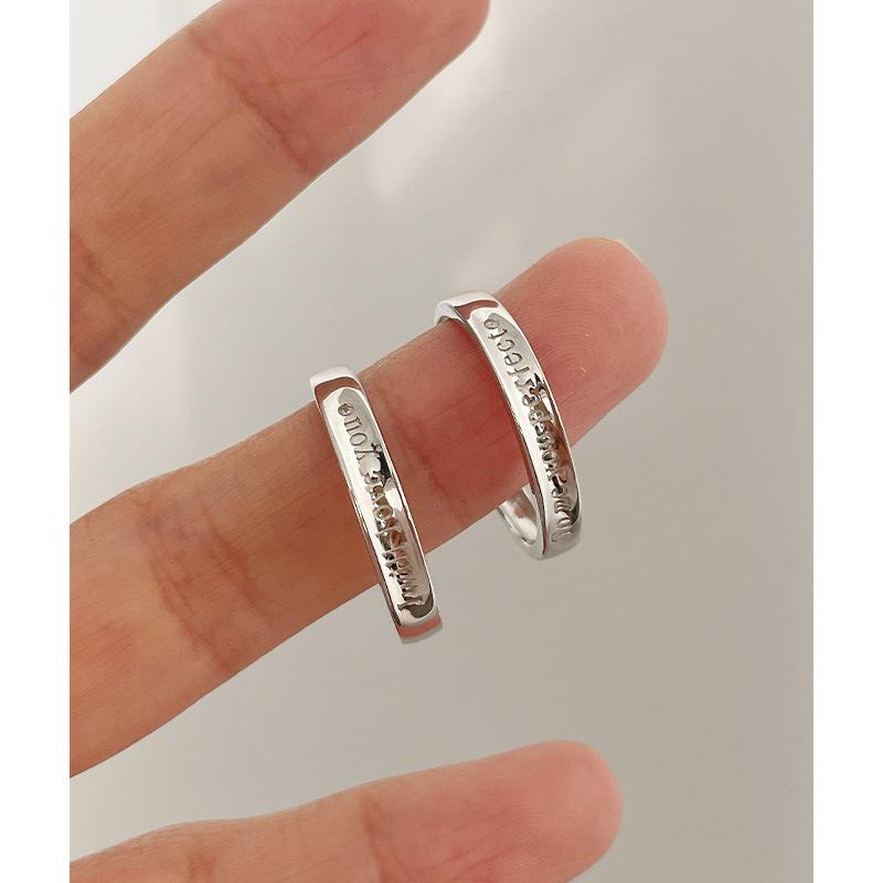 指輪 レディース S925 シルバー ペアリング イニシャル オープンリング 電気メッキ加工 アクセサリー