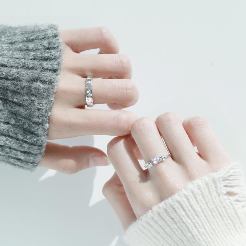 指輪 レディース メンズ ペアリング シルバー925 猫 プラネット モチーフ 調節可能 ラッキーアイテム ..