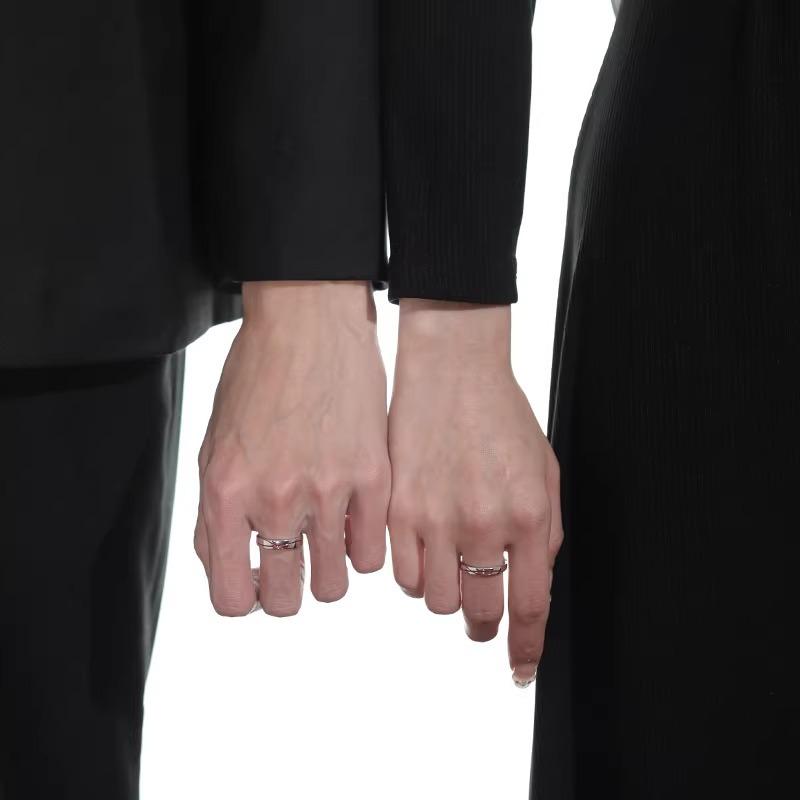 指輪 ペアリング S925 シルバー レッド 幾何学形 ファッション 通勤 ドロップグルー ジルコニア ラッキ..