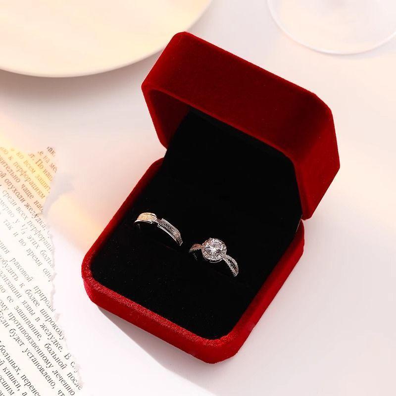 指輪 ペアリング 結婚指輪 男女兼用 プロポーズ ジルコニア 調節可能 フリーサイズ