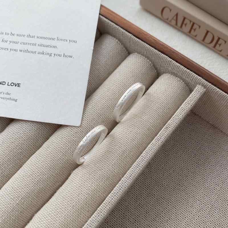 指輪 ペアリング S999 シルバー ラブレター モチーフ 高級感 アレルギー対応 素 圈 シンプル オープン..