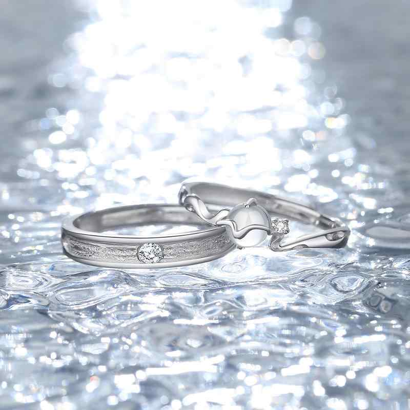 指輪 レディース メンズ シルバー925 水波 月光 ペアリング ファッションリング 高級感 電気メッキ加工 フリーサイズ 幾何学模様 おしゃれ かわいい ギフト