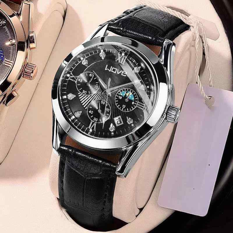 SWATCH - 腕時計 男性用 防水 多機能 クォーツ 夜光 アナログ 本革 ステンレス カジュアル