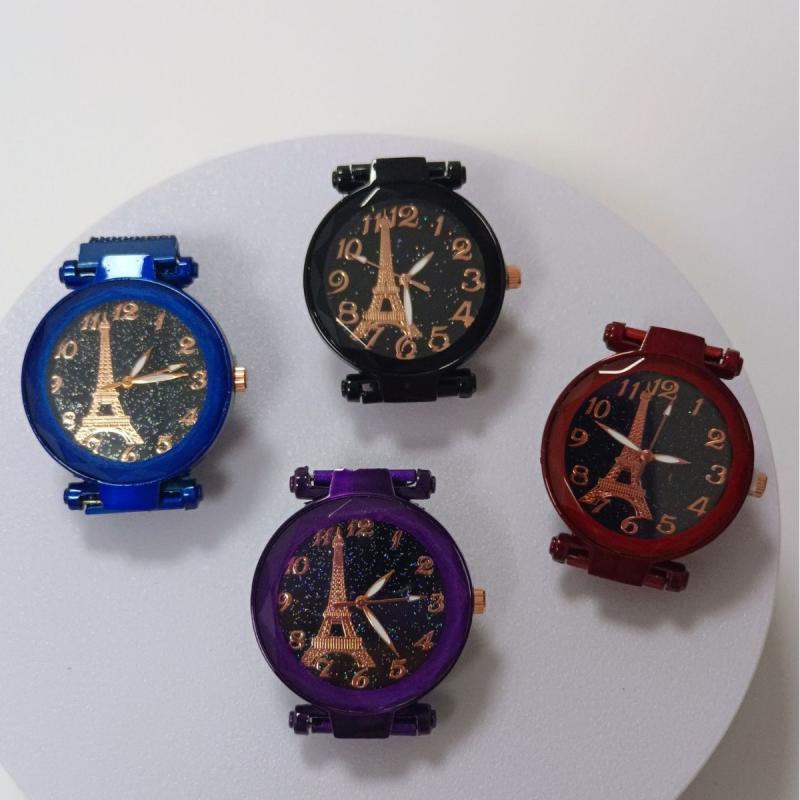 BVLGARI - 腕時計 レディース 星空 数字 磁石 マグネット エッフェル塔 ファッション アナログ おしゃれ かわいい 普段使い デコレーション 赤 黒 紫 ローズゴールド 青