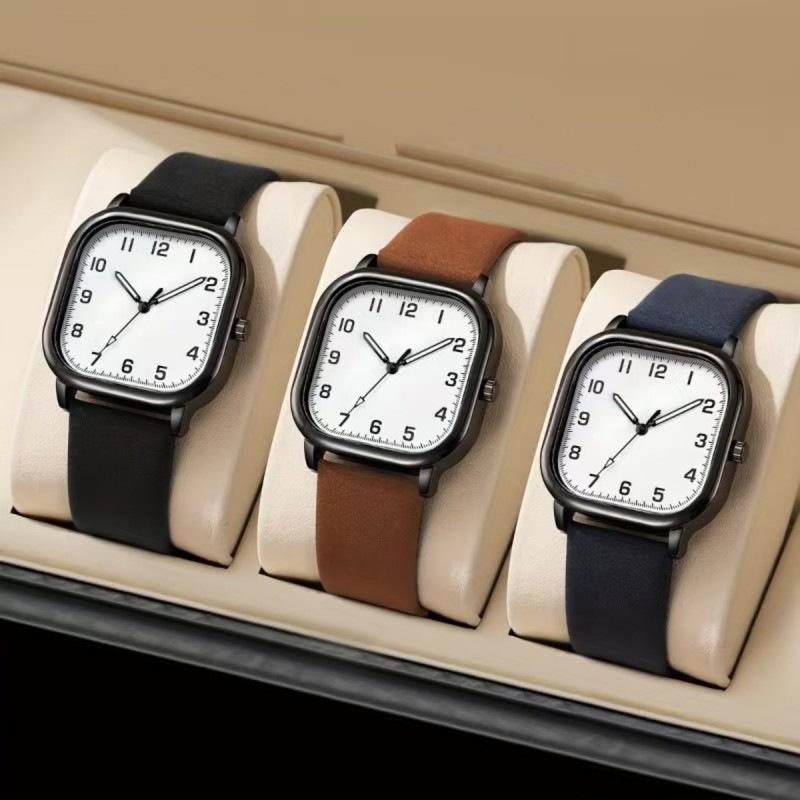 CARTIER - 腕時計 レディース メンズ スクエア レトロ 生活防水 ビジネス 学生 アナログ ブラック キャメル ネイビー