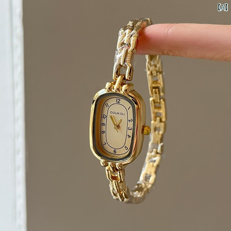 BVLGARI - 腕時計 レディース 学生 アナログ ブレスレット ウォッチ 楕円形 合金 小さめ エレガント きれいめ ゴールド シルバー