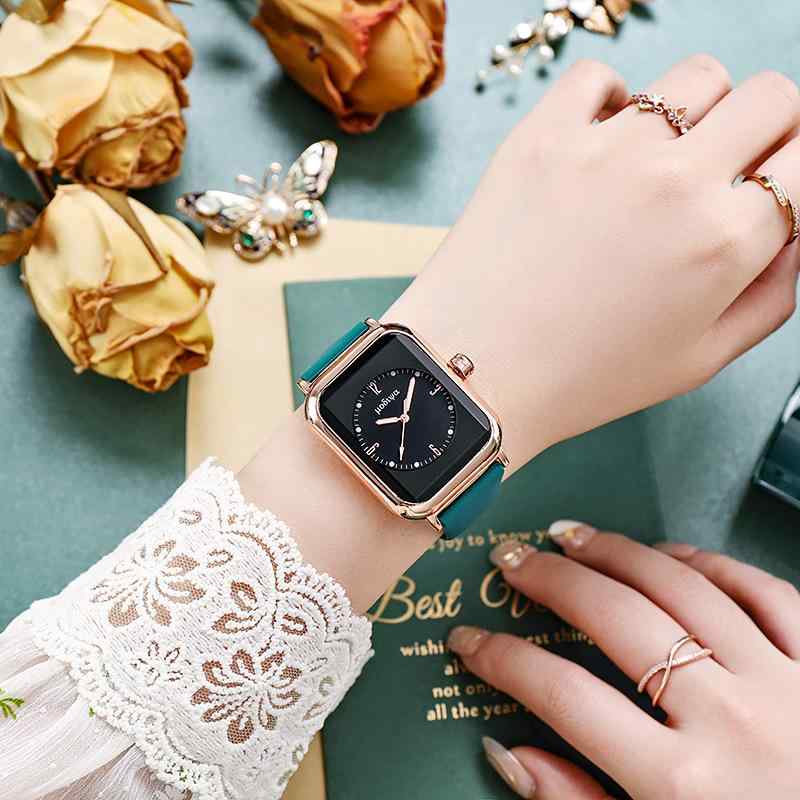 FRANCK MULLER - 腕時計 レディース アナログ クォーツ ファッション ウォッチ スクエア フェイス シリコン バンド 夜光 おしゃれ かわいい 普段使い デコレーション ホワイト ピンク系 ブラック レッド グリーン グレー