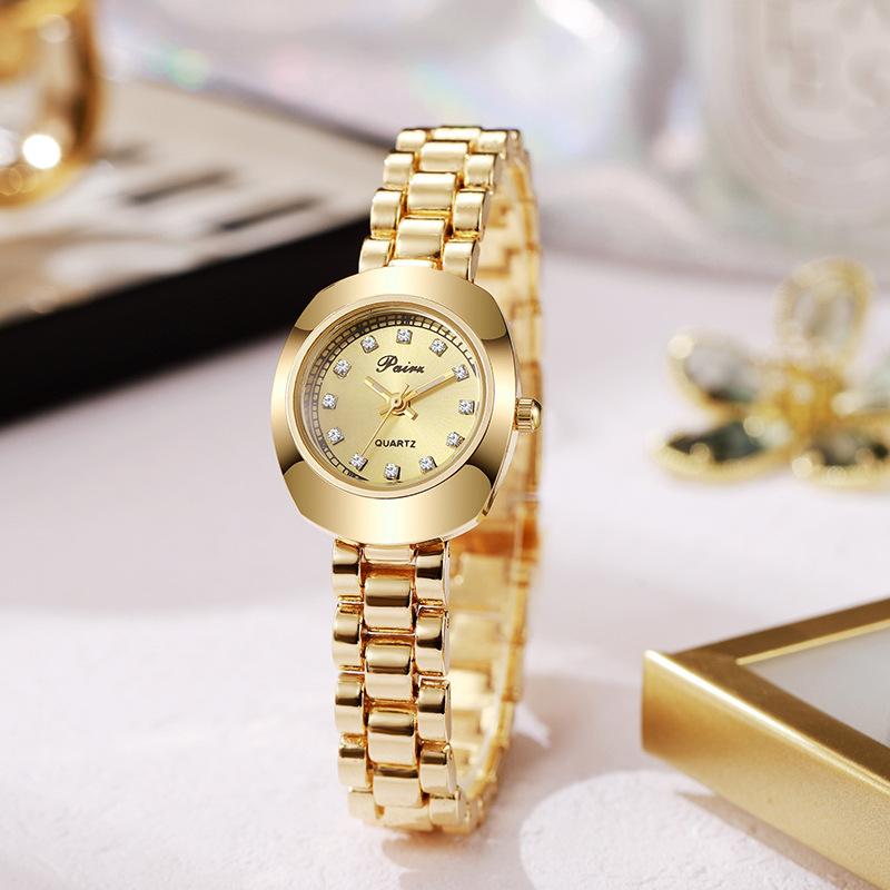 腕時計 レディース 高級感 হালকা বিলাসিতা 学生 ラインストーン 金色 ブレスレット クォーツ時計