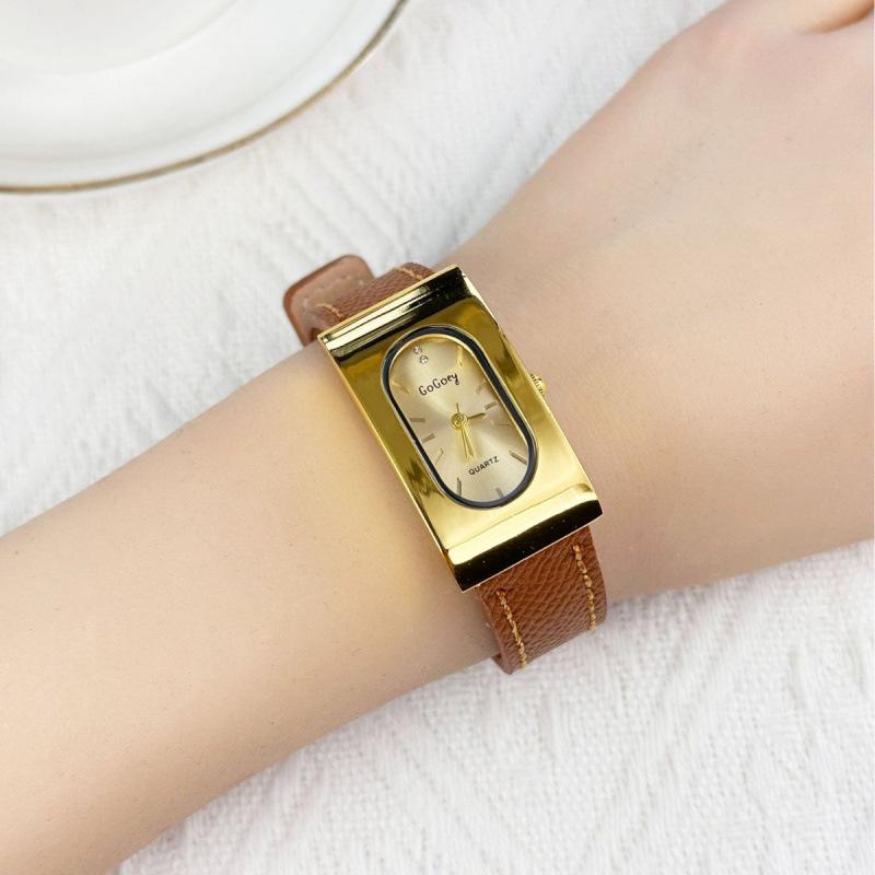 腕時計 レディース 女性用 クォーツ時計 長方形 メタル 冷淡風 文芸的 気質 アナログウォッチ レッド ..
