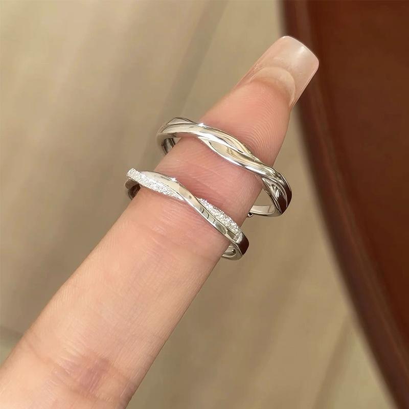 指輪 ペアリング シルバー999 モビウスリング シンプル ファッションリング オープンリング 白金色 ラッキーアイテム