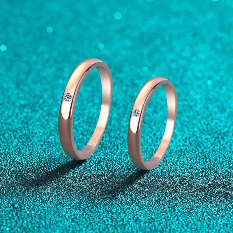 指輪 ペアリング S925 シルバー モアッサナイト シャンパンゴールド シンプル 指輪 レディース メンズ ..