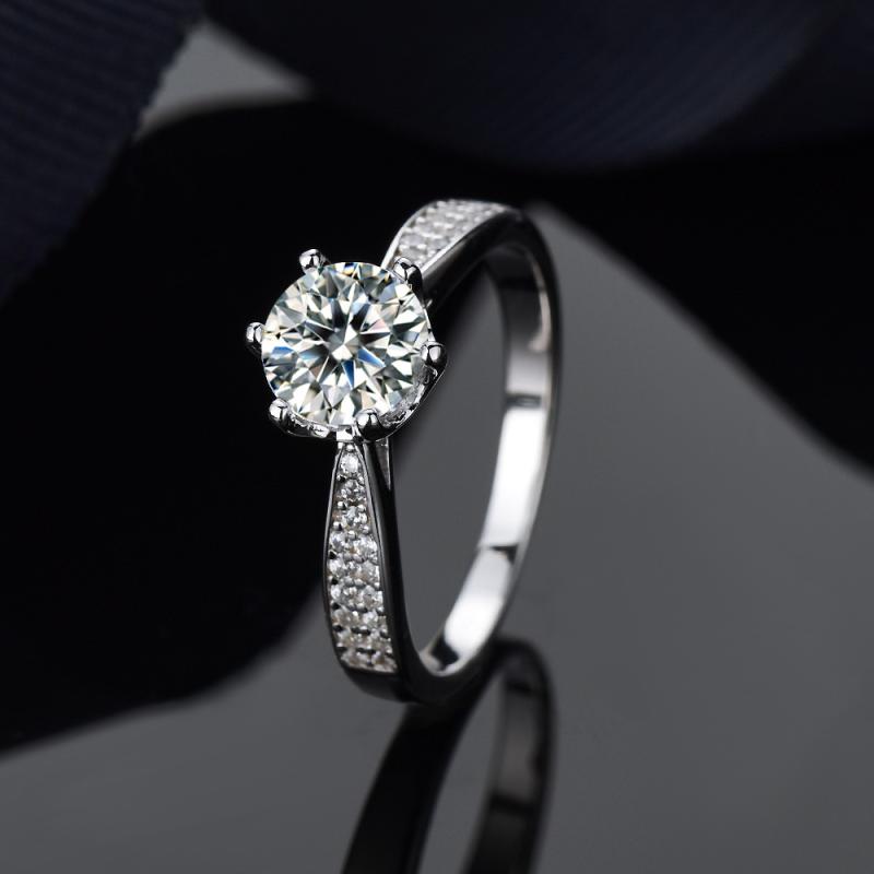 指輪 S925 シルバー モアッサナイト ジルコニア リング 1ct ペア 結婚 シルバー925 八心八箭 ファッシ..