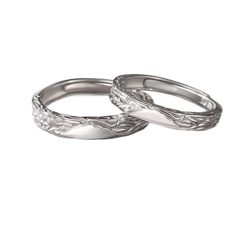 指輪 ペアリング S999 シルバー カップル 幾何学模様 シンプル 高級感 恋人 ラッキーアイテム ギフト