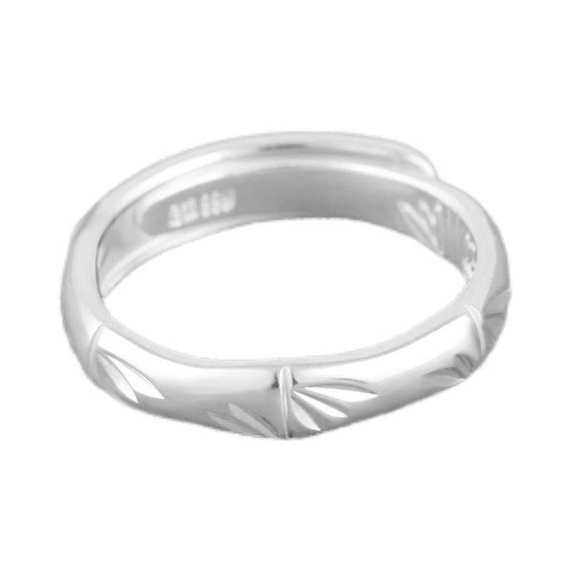 指輪 ペアリング シルバー999 竹モチーフ 竹細工 開口デザイン 食指リング シルバーリング 男性用 女性..