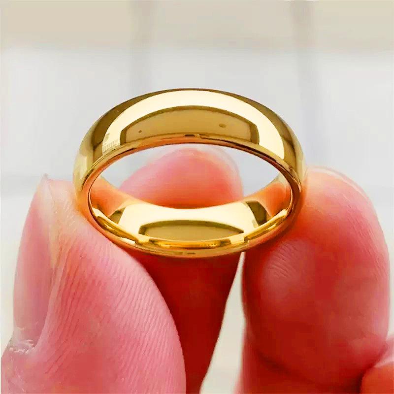 指輪 男女兼用 カップルリング シンプル 幾何学模様 光沢 プレーンリング ゴールド シルバー 幅広 ファッション トレンド アクセサリー ラッキーアイテム