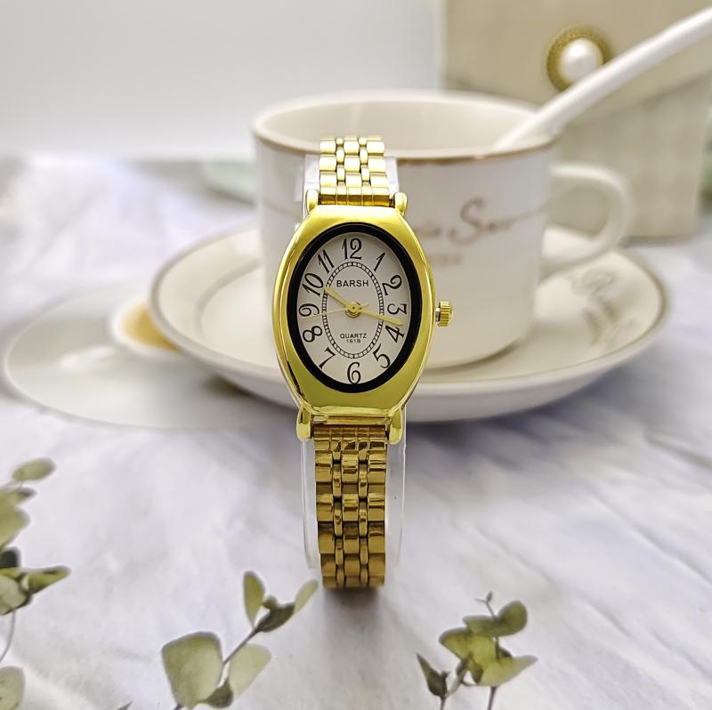 RADO - 腕時計 レディース 学生 アンティーク風 高級感 ゴールド アナログ ジュエリー アクセサリー 楕円形 文字盤