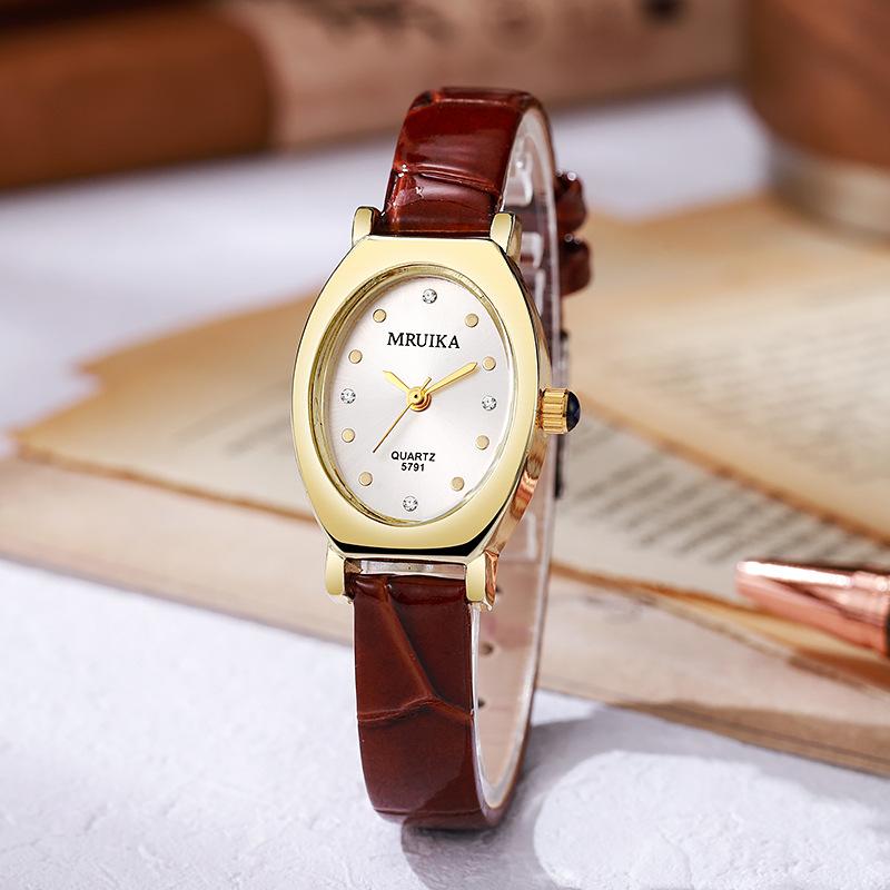 腕時計 レディース ファッション アナログ クォーツ レトロ エレガント 楕円形 文字盤 PUレザー 合金 ..