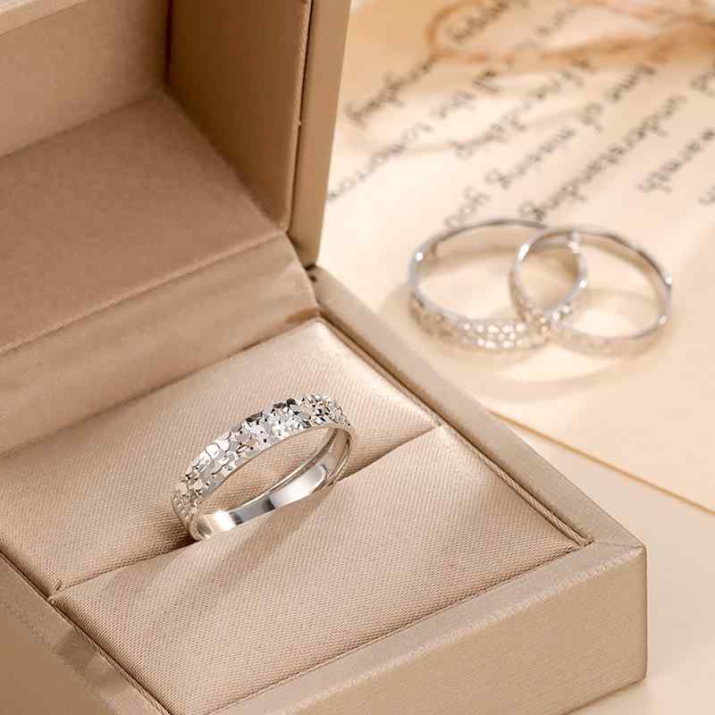 指輪 ペアリング S999 純銀 リング 男性用 女性用 高級感 シンプル 指輪 幾何学模様 アクセサリー ファ..