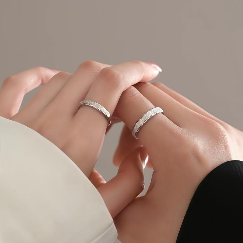 指輪 ペアリング シルバー925 星座モチーフ 幾何学模様 メンズ レディース ファッションリング オープンリング 電気メッキ加工 ラッキーアイテム