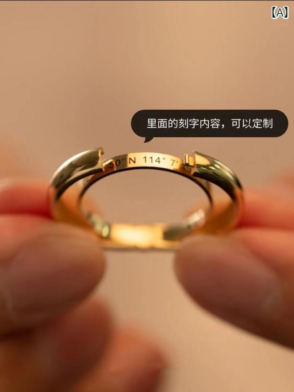 シャドーテールの指輪 ペアリング 幾何学型 開閉可能 電気メッキ加工 ゴールド シルバー 6号 7号 8号 9号 個性派 ラッキーアイテム｜アングル2