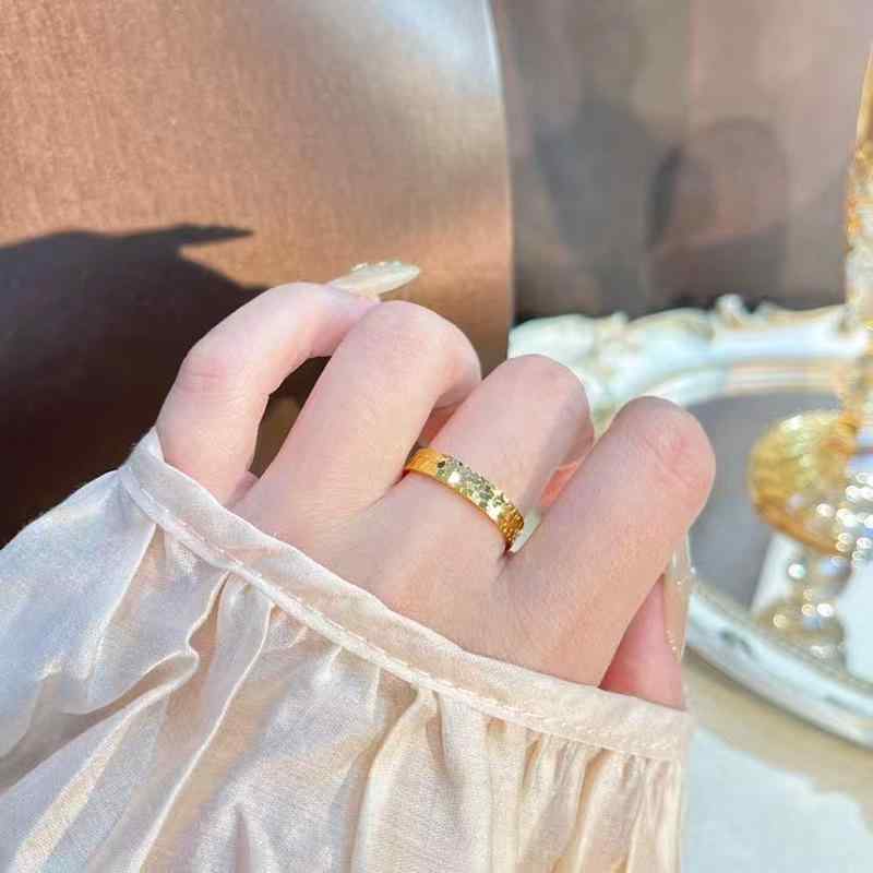 指輪 レディース s999純銀 シルバー リング 不規則 ハンマー テクスチャ キラキラ シンプル ペア リン..