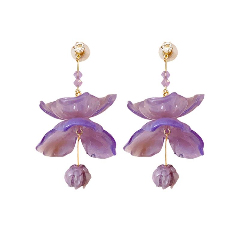 ピアス レディース シルバー ジルコニア 樹脂 花柄 イヤリング ロマンチック 清楚 かわいい 電気メッキ..