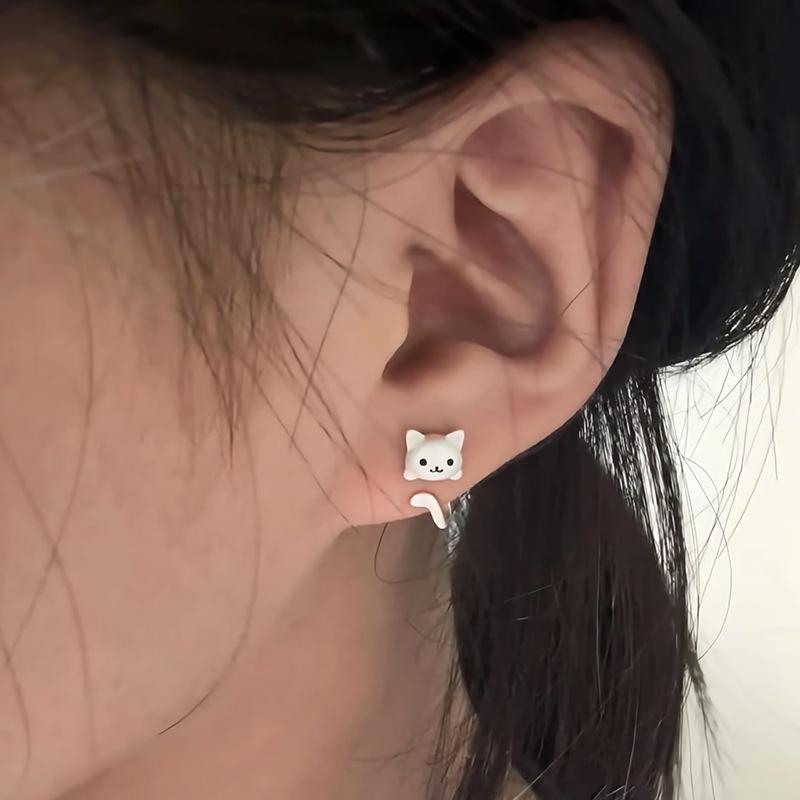 ピアス レディース かわいい 猫耳 金属 アレルギー対応 電気メッキ加工 ins 個性 通勤 ファッション アクセサリー(4.0)