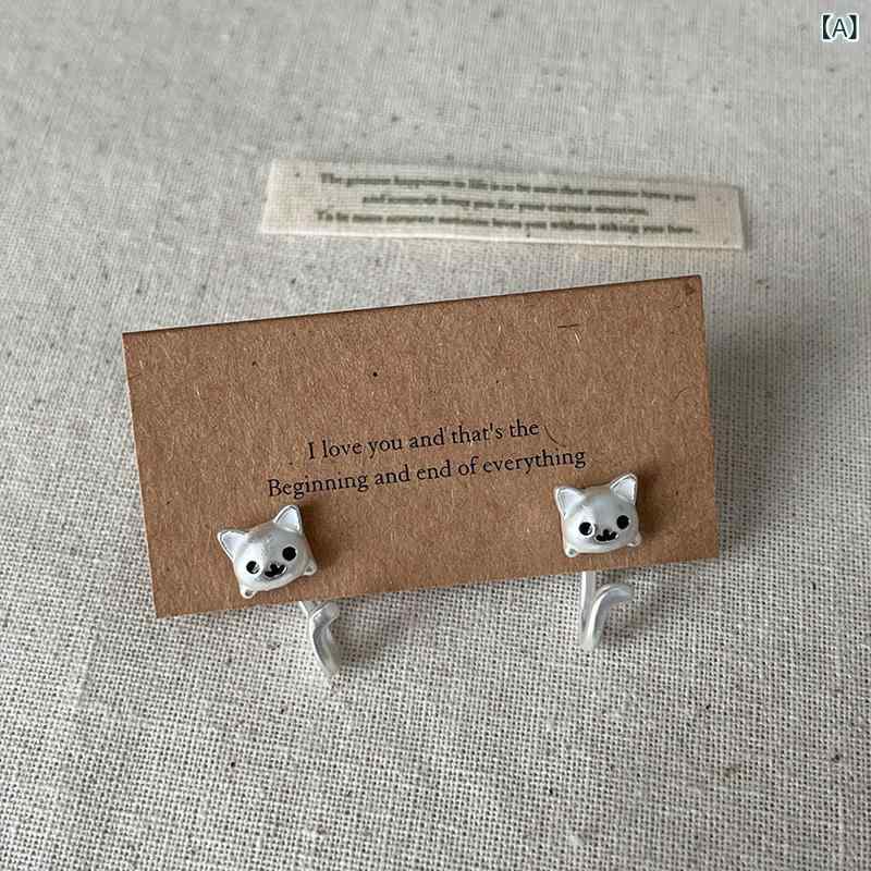 ピアス レディース かわいい 猫耳 金属 アレルギー対応 電気メッキ加工 ins 個性 通勤 ファッション アクセサリー 2