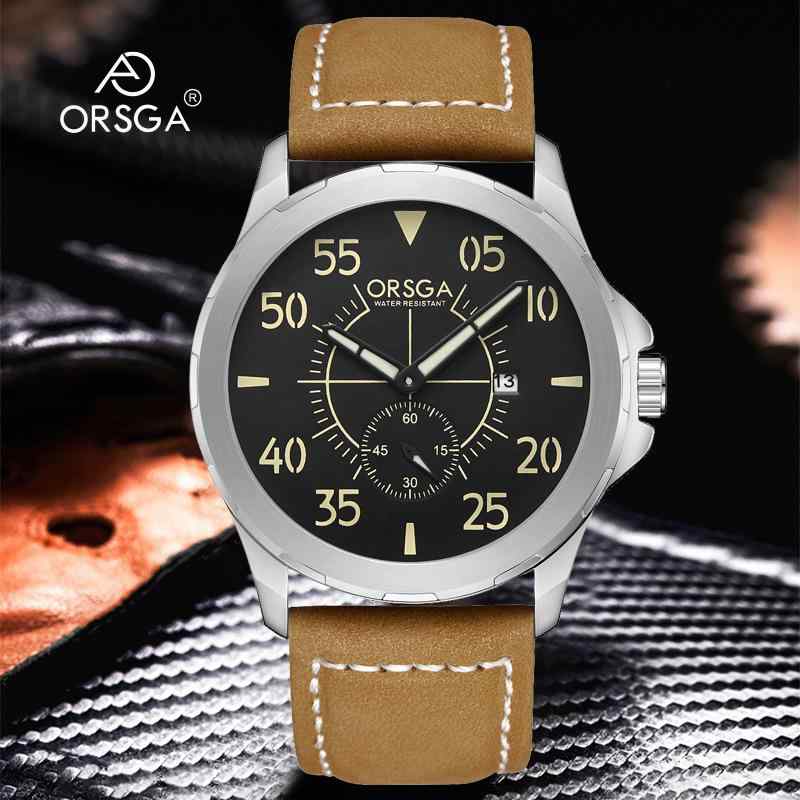 腕時計 男性用 レトロ アンティーク カレンダー ステンレススチール レザー アナログ ブラック ブラウ..