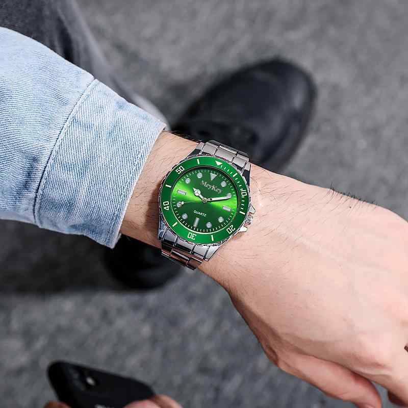 SWATCH - 腕時計 メンズ ビジネス 夜光 クォーツ アナログ ステンレス アナログ 緑 青 赤 黒