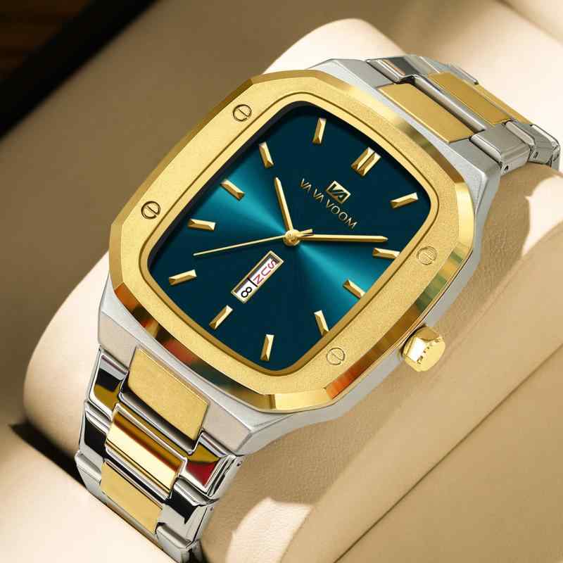 FRANCK MULLER - 腕時計 男性用 ビジネス 防水 ダブルカレンダー ステンレススチール 長方形 フェイス