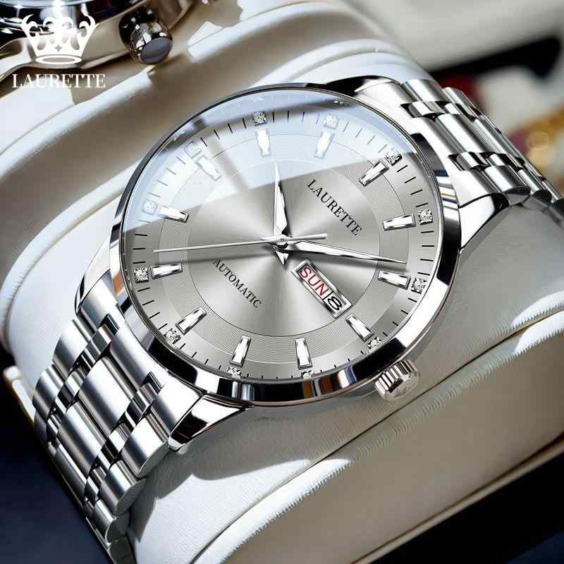 腕時計 男性用 紳士用 ローレルト スケルトン 機械式風 カレンダー ステンレス 合金 ビジネス フォーマ..