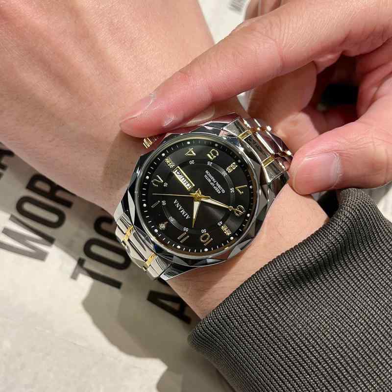 SWATCH - 腕時計 メンズ 男性用 クォーツ アナログ ステンレススチール 防水 夜光 カレンダー ビジネス フォーマル