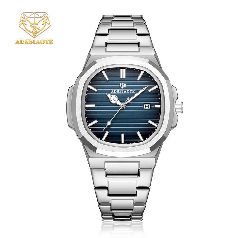 OMEGA - 腕時計 男性用 防水 超薄型 クォーツ アナログ 夜光 カレンダー ビジネス 普段使い シリコンバンド