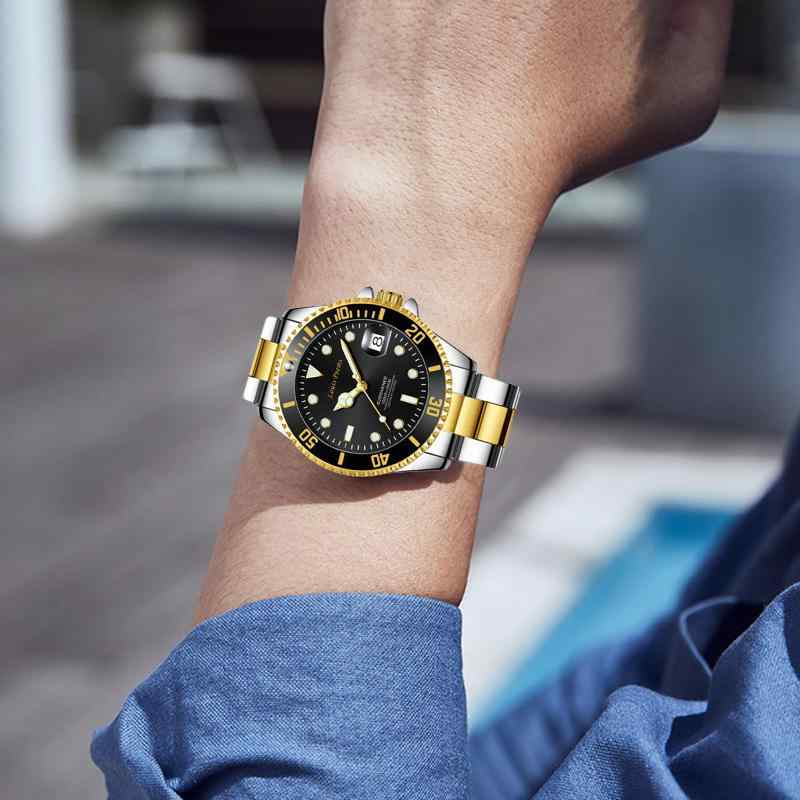 腕時計 男性用 高級感 流行 ファッション 防水 カレンダー クォーツ ステンレス ビジネス