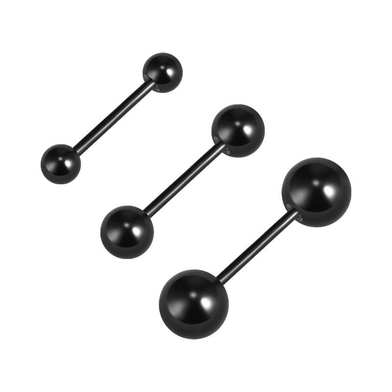 ピアス レディース メンズ 医療用チタン鋼 黒色 ダブルヘッド イヤリング イヤーカフ チタン合金 小型 ..