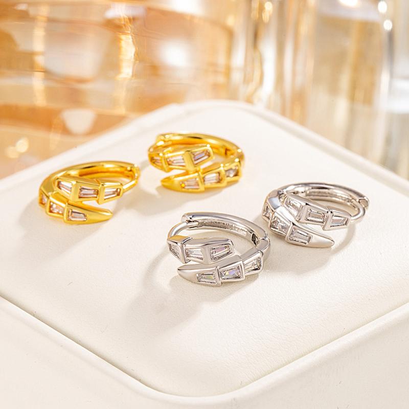 イヤリング レディース ヘビモチーフ 幾何学模様 電気メッキ加工 ファッション トレンド 普段使い パー..