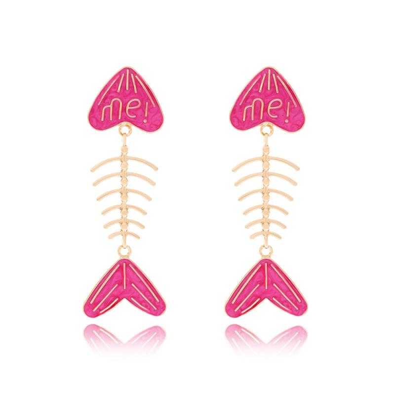 ピアス レディース ドロップ 合金 魚の骨 海モチーフ 魚 電気メッキ加工 魚モチーフ 個性的なスタイル