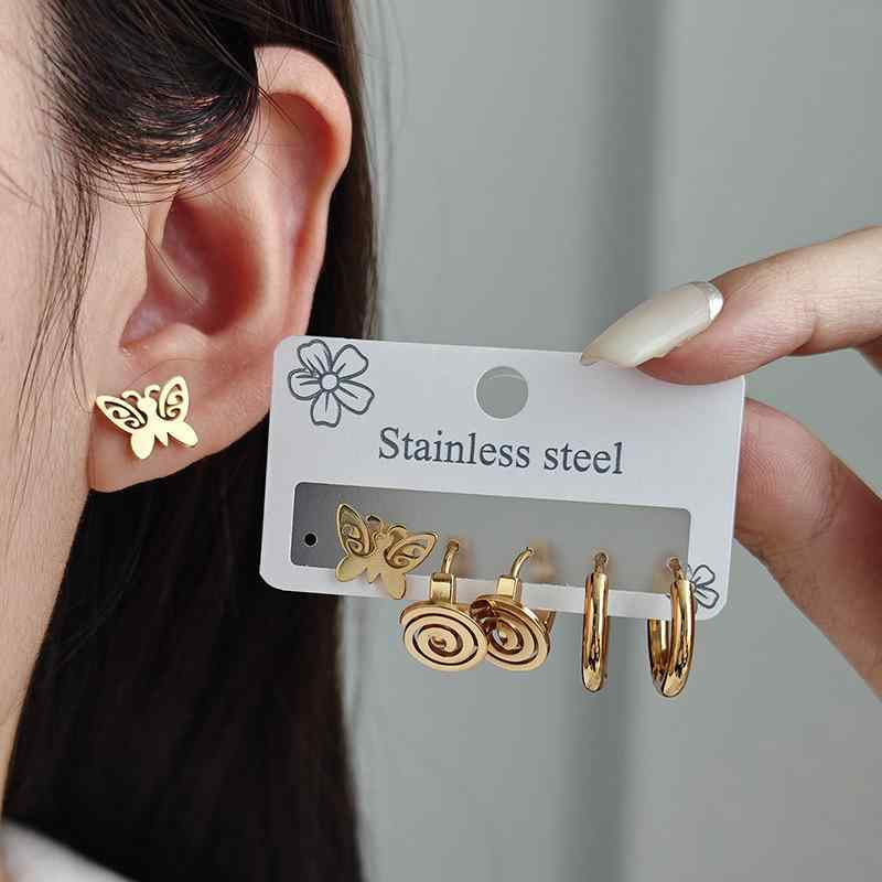 イヤリング レディース バタフライ チタン鋼 電気メッキ加工 蝶結び ファッション トレンド 高見え 小..