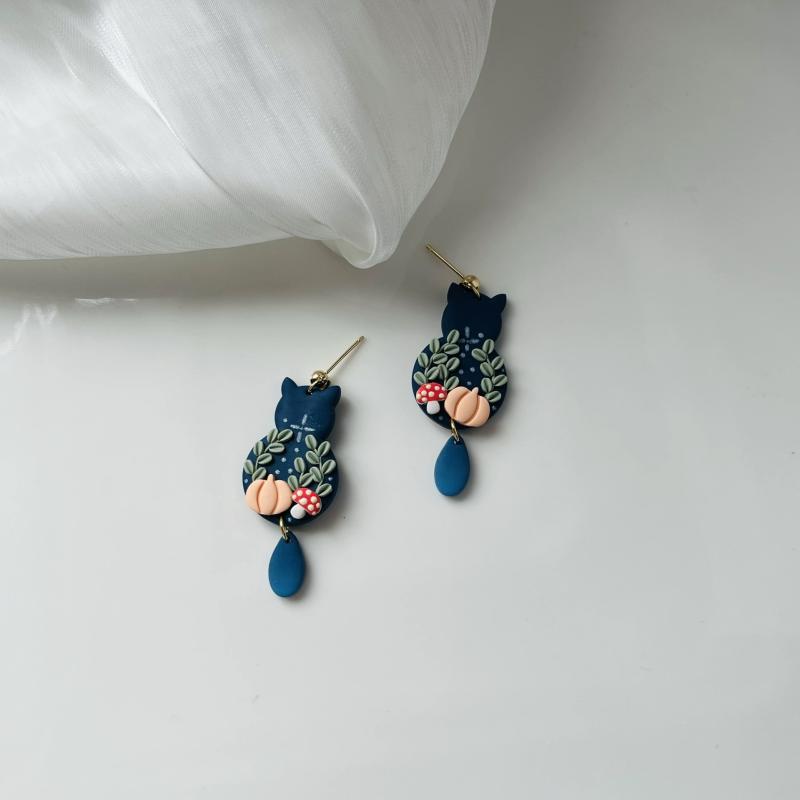 ピアス レディース かわいい 猫 森ガール 小ぶり ゆめかわ 上品 アクセサリー エレガント カジュアル普段使い デート パーティー(4.0)