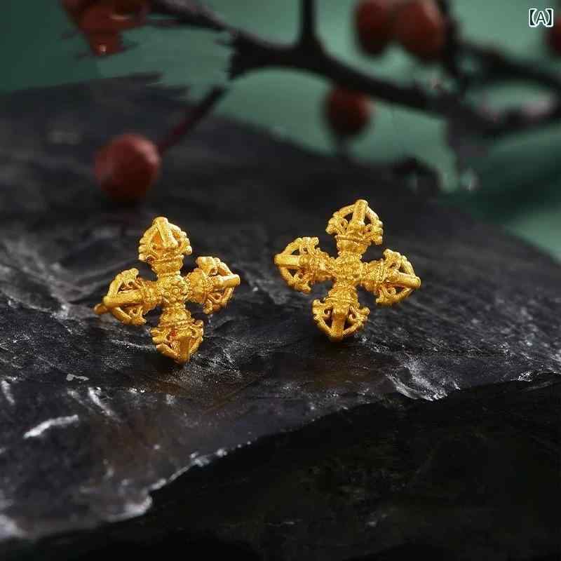 シャドーテールのピアス レディース 女性用 金色 イヤリング 電気メッキ加工 銅製 ゴールデン ファッション 通勤 OL 百搭｜アングル2